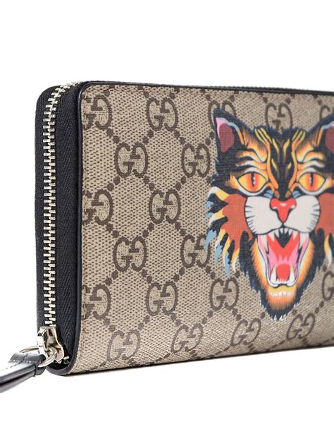 gucci tiger wallet model|Gucci tiger gg supreme wallet.